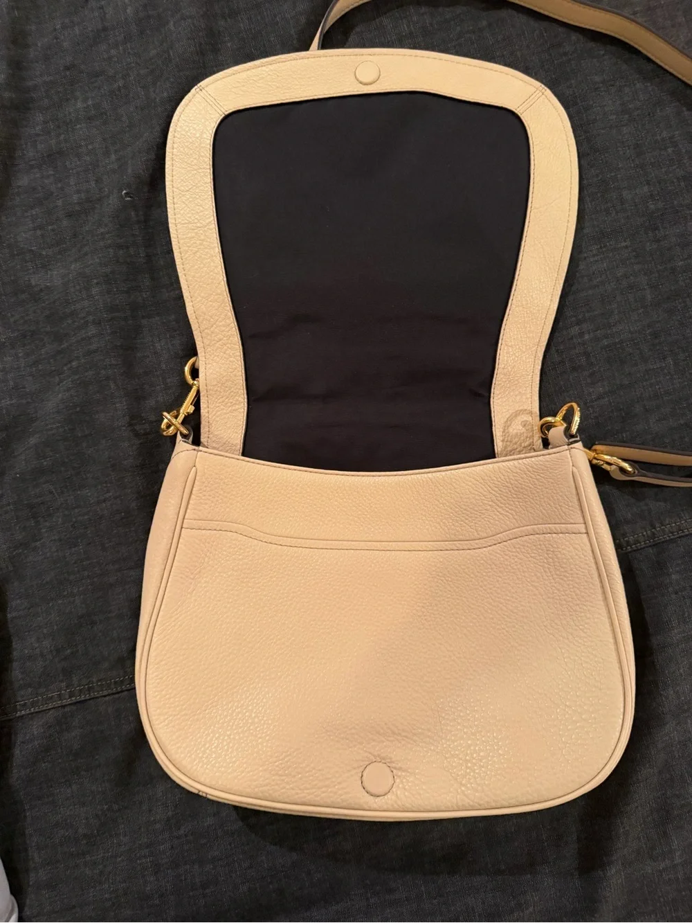 Marc Jacobs Empire City Cream Pebbled Leather Cross Body Bag